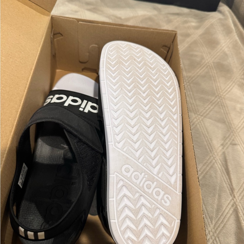 Adidas Woman’s Black and White Sandals